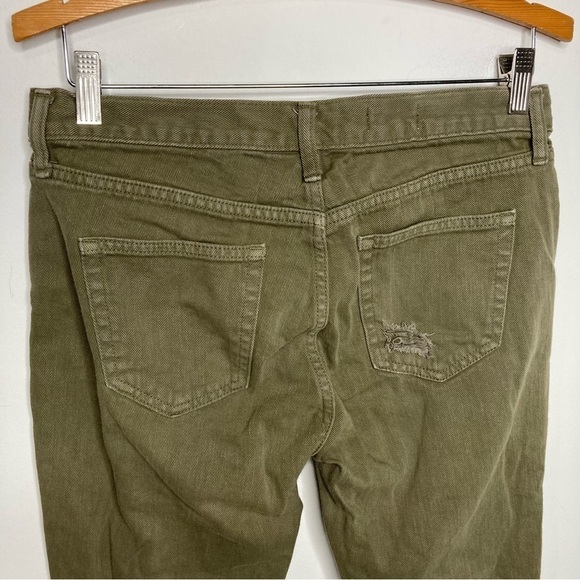 Gap Girlfriend Jeans olive green distressed size 28r - Picture 7 of 10